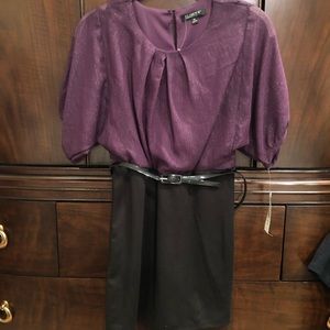 Girls dress size 14 Plum and black